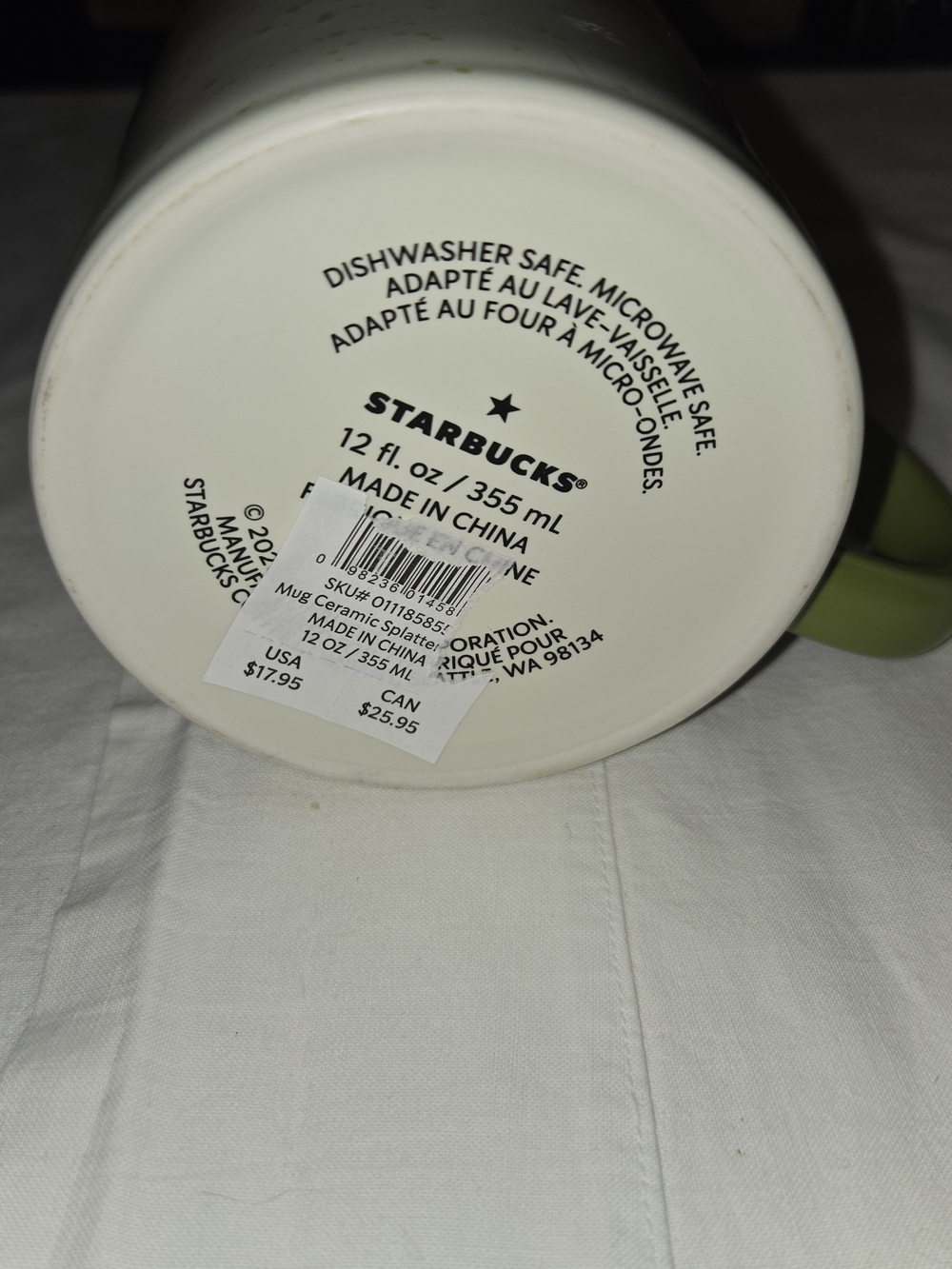 NEW Starbucks MATCHA Collection SPLATTER Ceramic Mug Cup 12 oz - Picture 3 of 4
